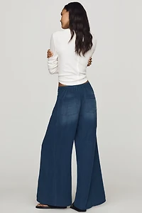 Pilcro Bloom Drawstring High-Rise Wide-Leg Jeans