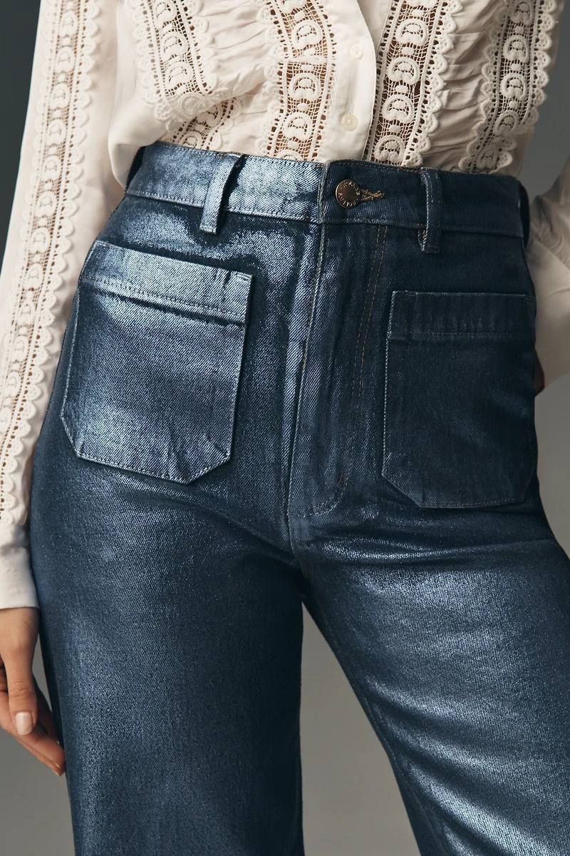 Rolla's Sailor High Rise Wide Leg Foiled Jeans