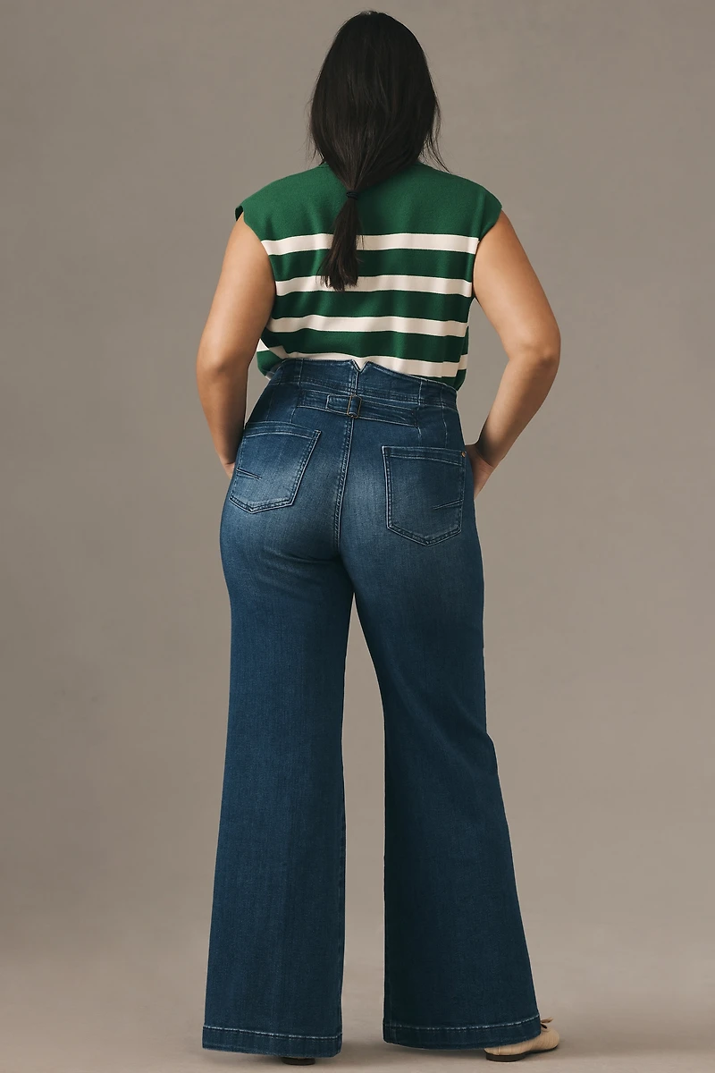 The Kit High-Rise Wide-Leg Utility Trouser Jeans by Pilcro