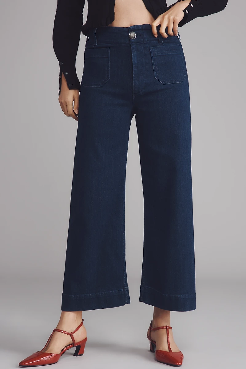 The Colette Crop High-Rise Wide-Leg Jeans by Maeve