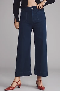 The Colette Crop High-Rise Wide-Leg Jeans by Maeve