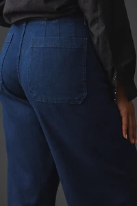 The Colette Crop High-Rise Wide-Leg Jeans by Maeve
