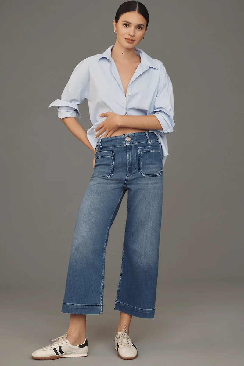 The Colette Crop High-Rise Wide-Leg Jeans by Maeve