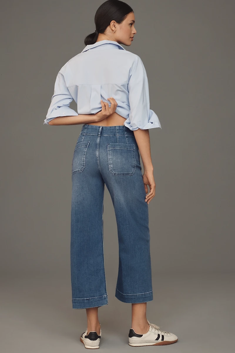 The Colette Crop High-Rise Wide-Leg Jeans by Maeve