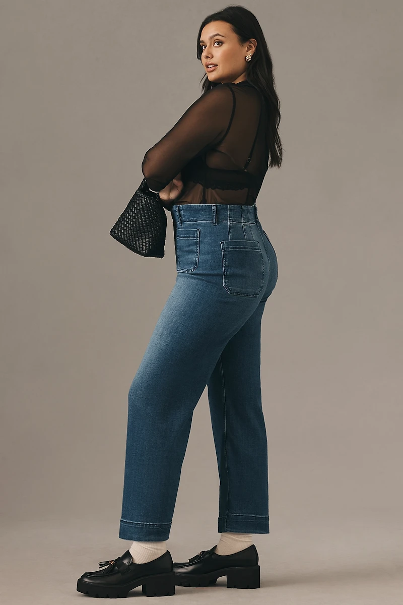 The Colette Crop High-Rise Wide-Leg Jeans by Maeve