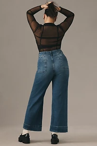 The Colette Crop High-Rise Wide-Leg Jeans by Maeve