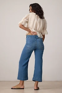 Colette Crop High-Rise Wide-Leg Jeans by Maeve
