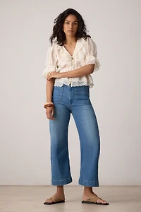 Colette Crop High-Rise Wide-Leg Jeans by Maeve
