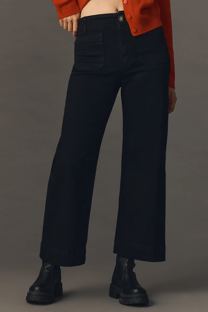 The Colette High-Rise Crop Wide-Leg Jeans by Maeve
