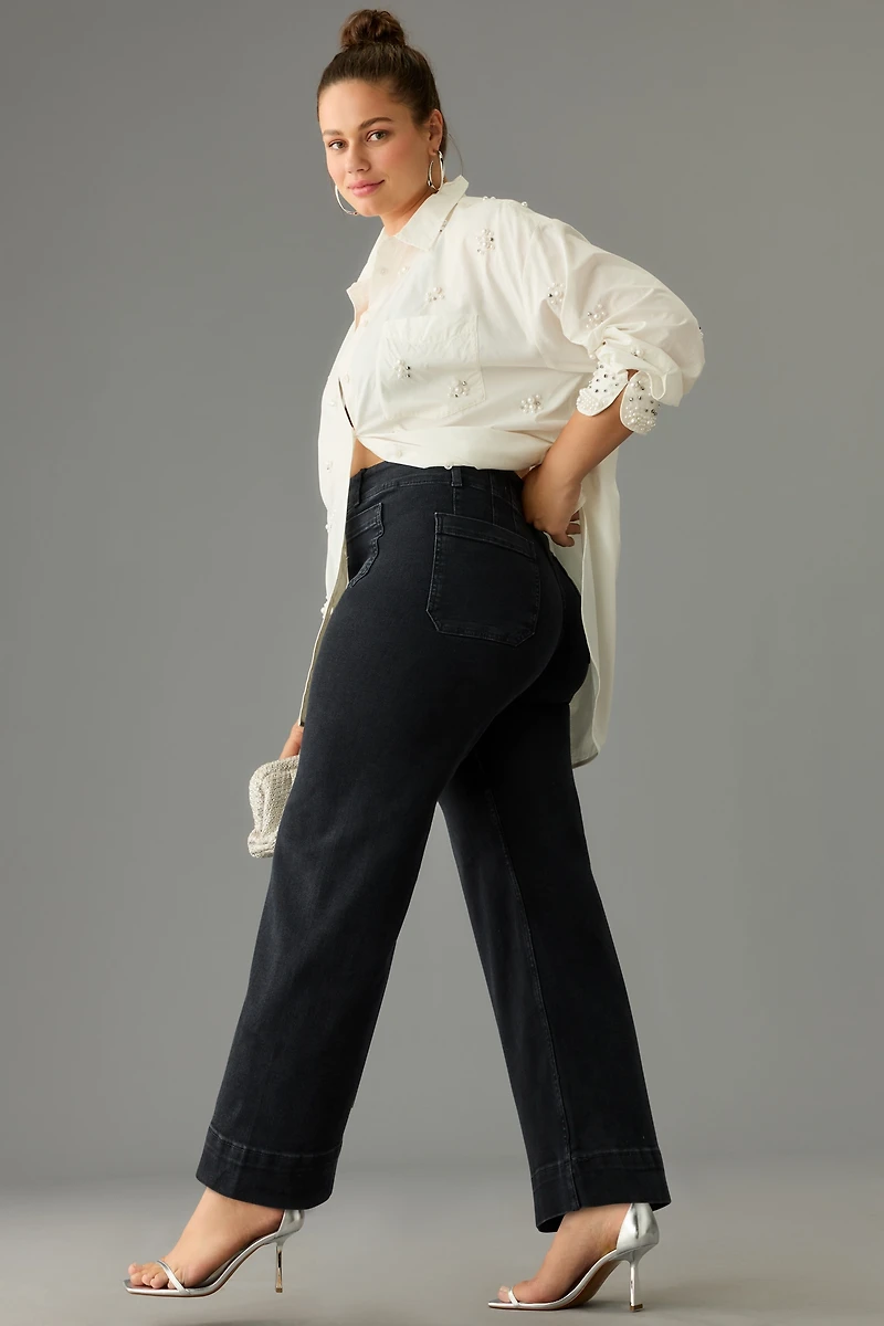 The Colette High-Rise Crop Wide-Leg Jeans by Maeve