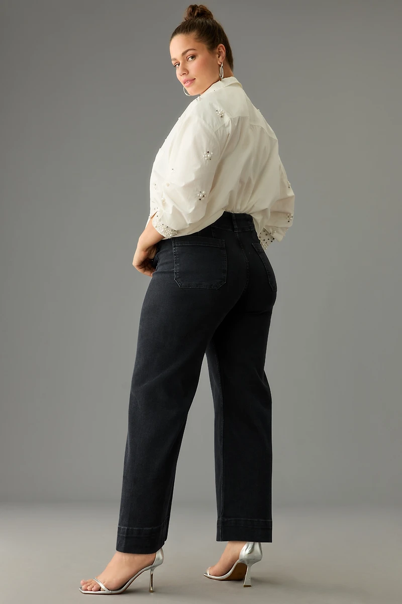 The Colette High-Rise Crop Wide-Leg Jeans by Maeve
