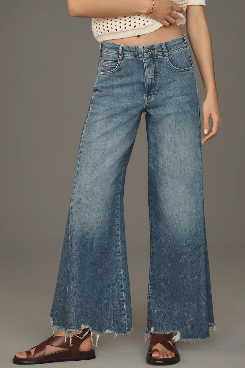 The Adi Regenerative Cotton Mid-Rise Flare Jeans by Pilcro