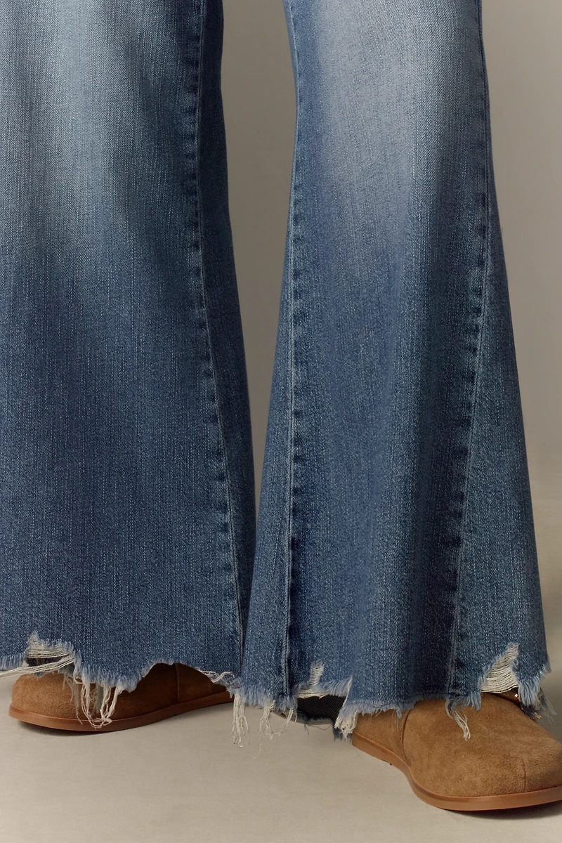 The Adi Regenerative Cotton Mid-Rise Flare Jeans by Pilcro