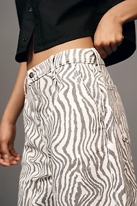 The Leon Double Hem High-Rise Wide-Leg Cuffed Jeans by Pilcro