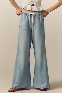 The Adi Pull-On Mid-Rise Flare Jeans by Pilcro