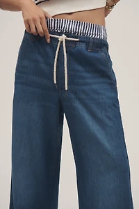 The Adi Pull-On Mid-Rise Flare Jeans by Pilcro
