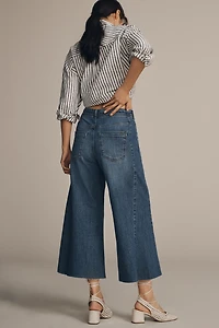 The Adi Crop Mid-Rise Flare Jeans by Pilcro