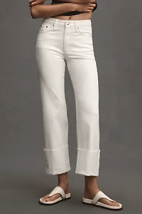 Pilcro High-Rise Cuffed Straight-Leg Jeans