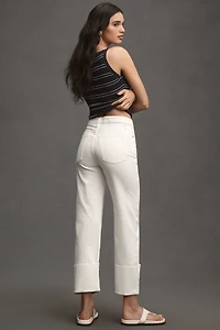 Pilcro High-Rise Cuffed Straight-Leg Jeans