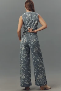 The Leon Double Hem High-Rise Wide-Leg Cuffed Jeans by Pilcro