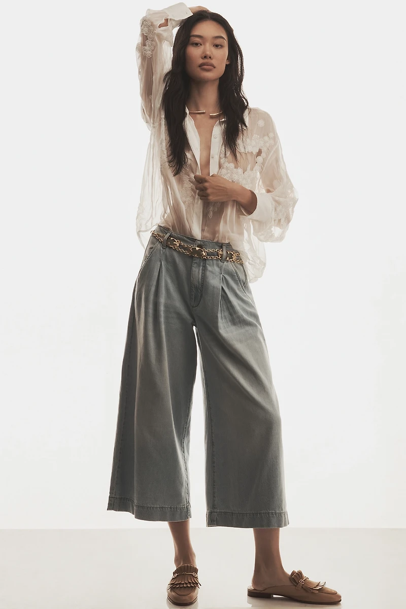 Pilcro High-Rise Crop Wide-Leg Jeans