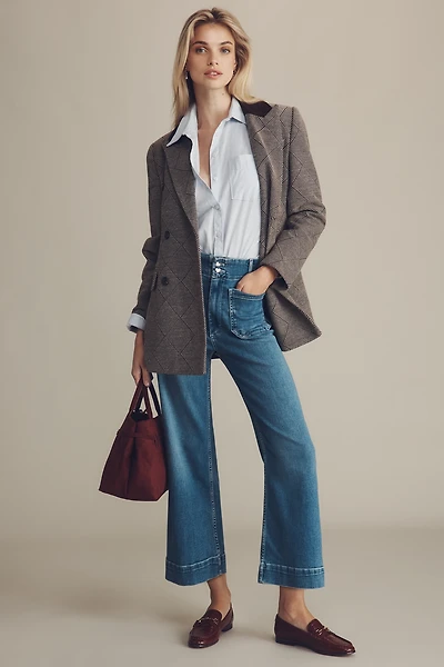 The Colette Crop High-Rise Wide-Leg Jeans by Maeve