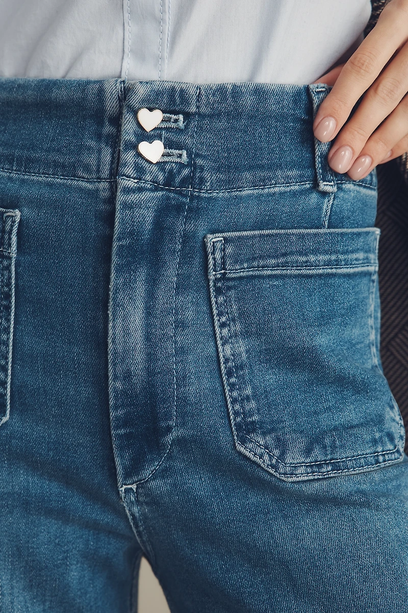 The Colette Crop High-Rise Wide-Leg Jeans by Maeve