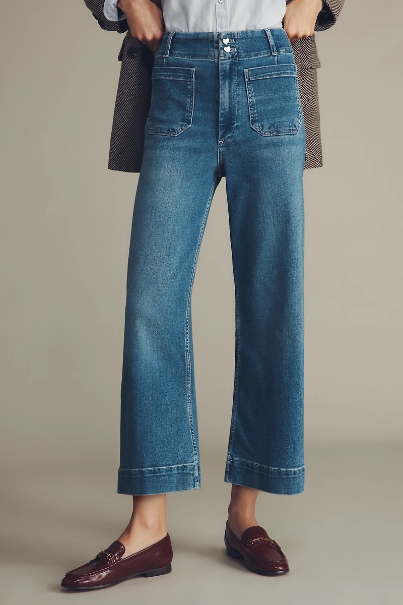 The Colette Crop High-Rise Wide-Leg Jeans by Maeve