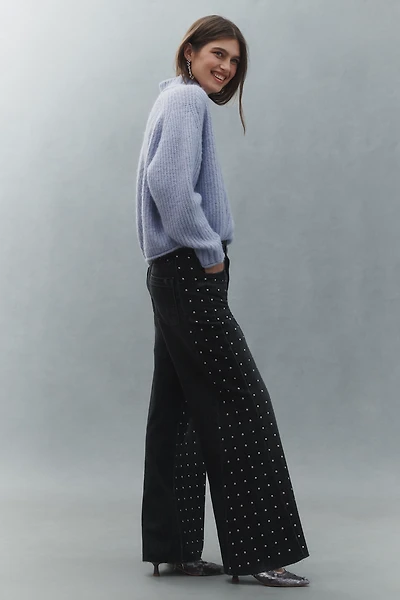The Adi Mid-Rise Studded Flare Jeans by Pilcro