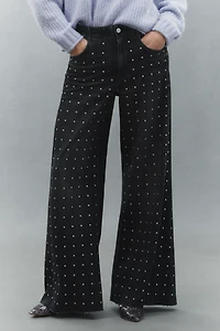 The Adi Mid-Rise Studded Flare Jeans by Pilcro