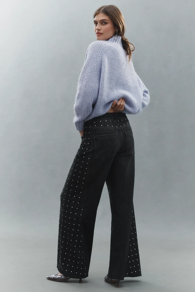 The Adi Mid-Rise Studded Flare Jeans by Pilcro