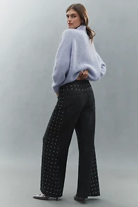 The Adi Mid-Rise Studded Flare Jeans by Pilcro