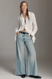 The Adi Mid-Rise Studded Flare Jeans by Pilcro