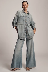 The Adi Mid-Rise Studded Flare Jeans by Pilcro