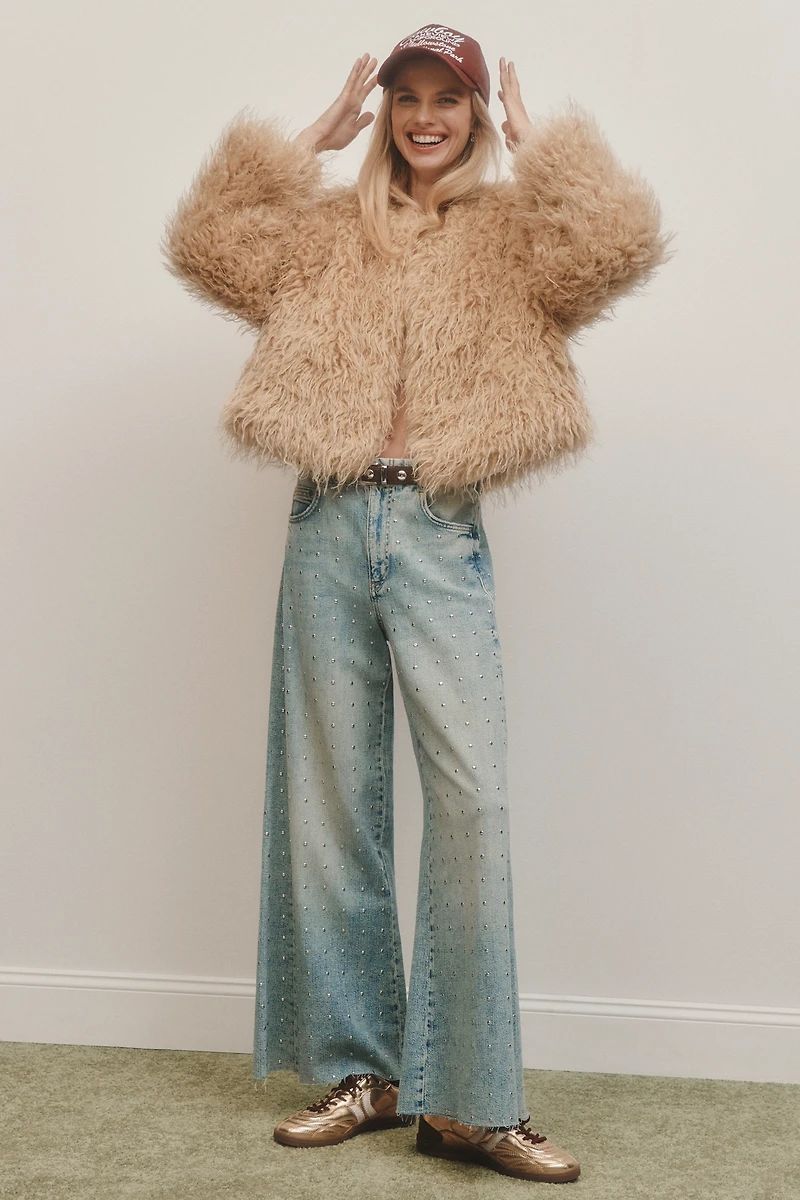 The Adi Mid-Rise Studded Flare Jeans by Pilcro