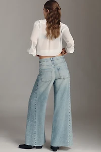 The Adi Mid-Rise Studded Flare Jeans by Pilcro