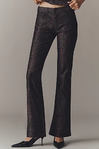 Pilcro High-Rise Animal-Print Flare Jeans
