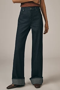 Maeve High-Rise Wide-Leg Cuff Jeans