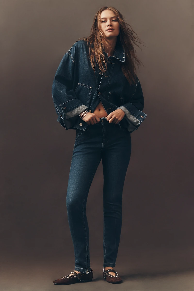 Pilcro Rococo Mid-Rise Zipper-Hem Skinny Jeans