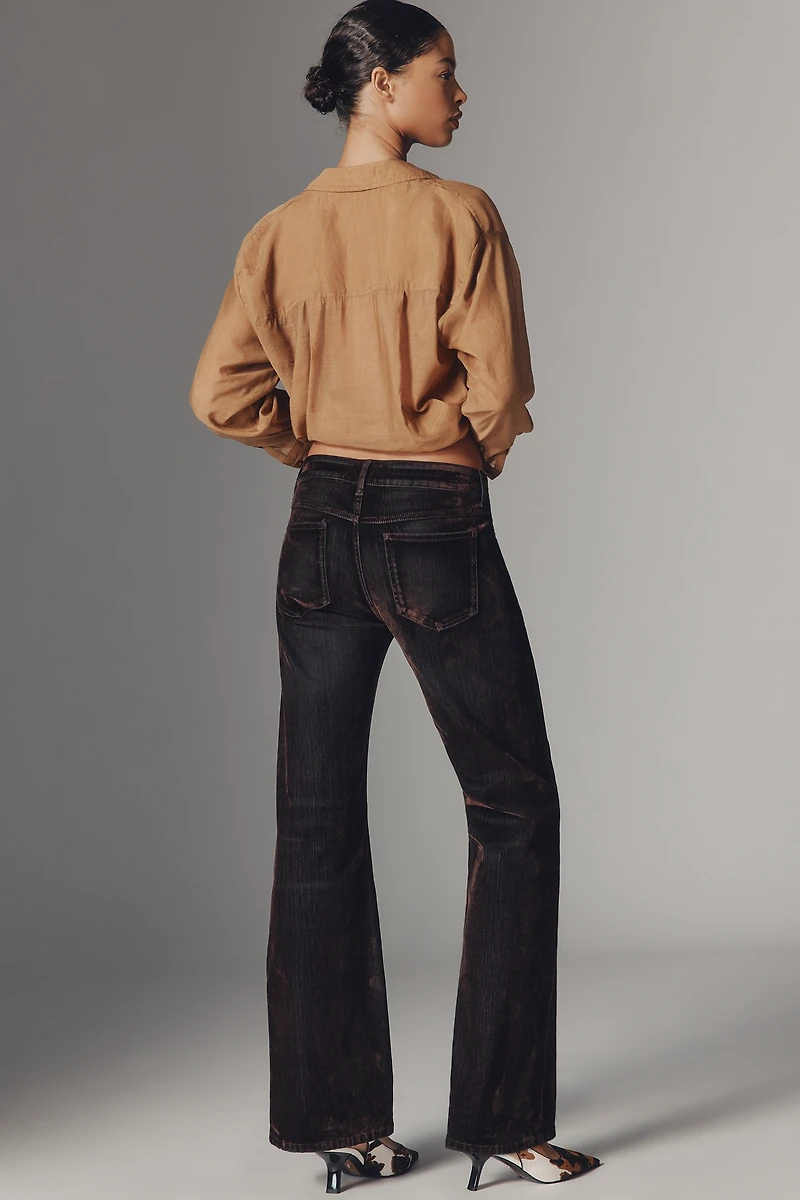 Pilcro Essential Flare Mid-Rise Flocked Jeans