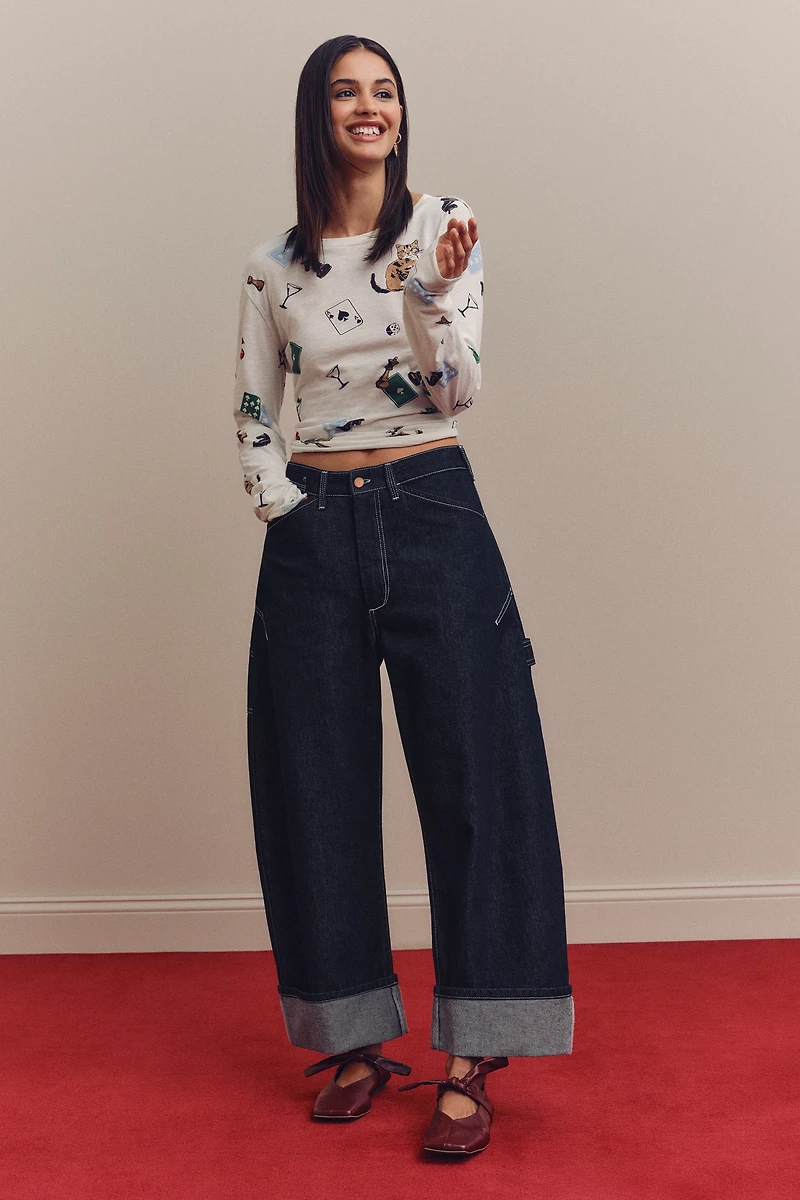 Kayden High Rise Barrel Carpenter Jeans by Pilcro