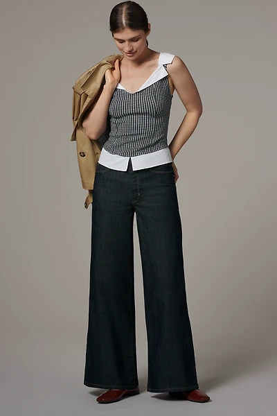 The Robbie High-Rise Flared Fray Jeans by Pilcro