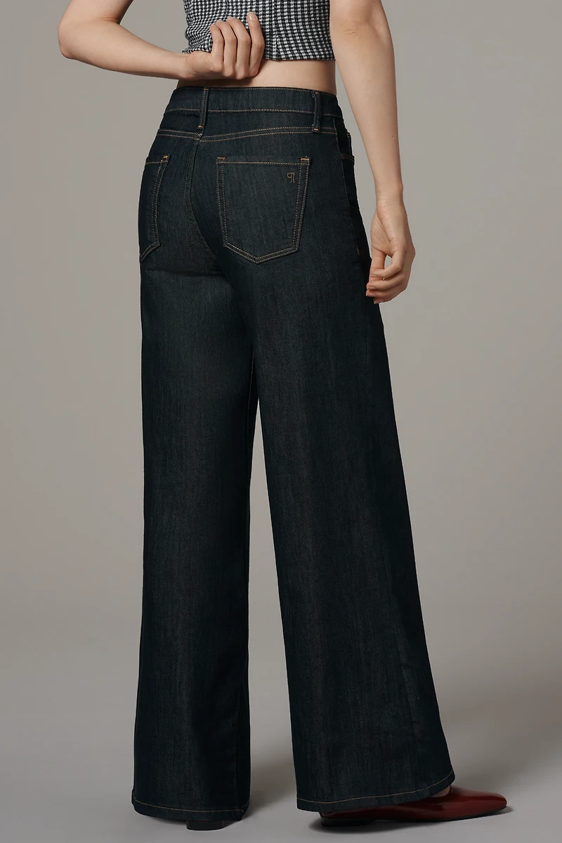 The Robbie High-Rise Flared Fray Jeans by Pilcro
