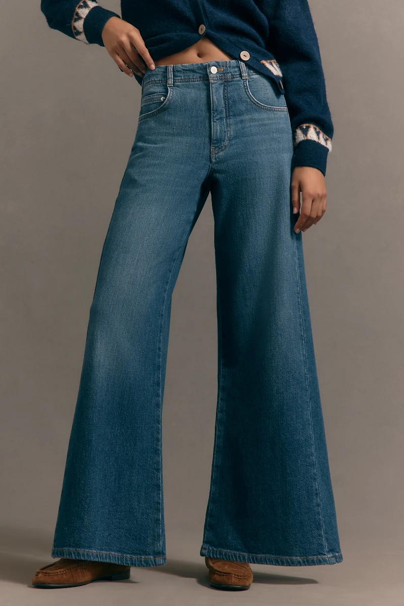 The Adi Mid-Rise Flare Jeans by Pilcro