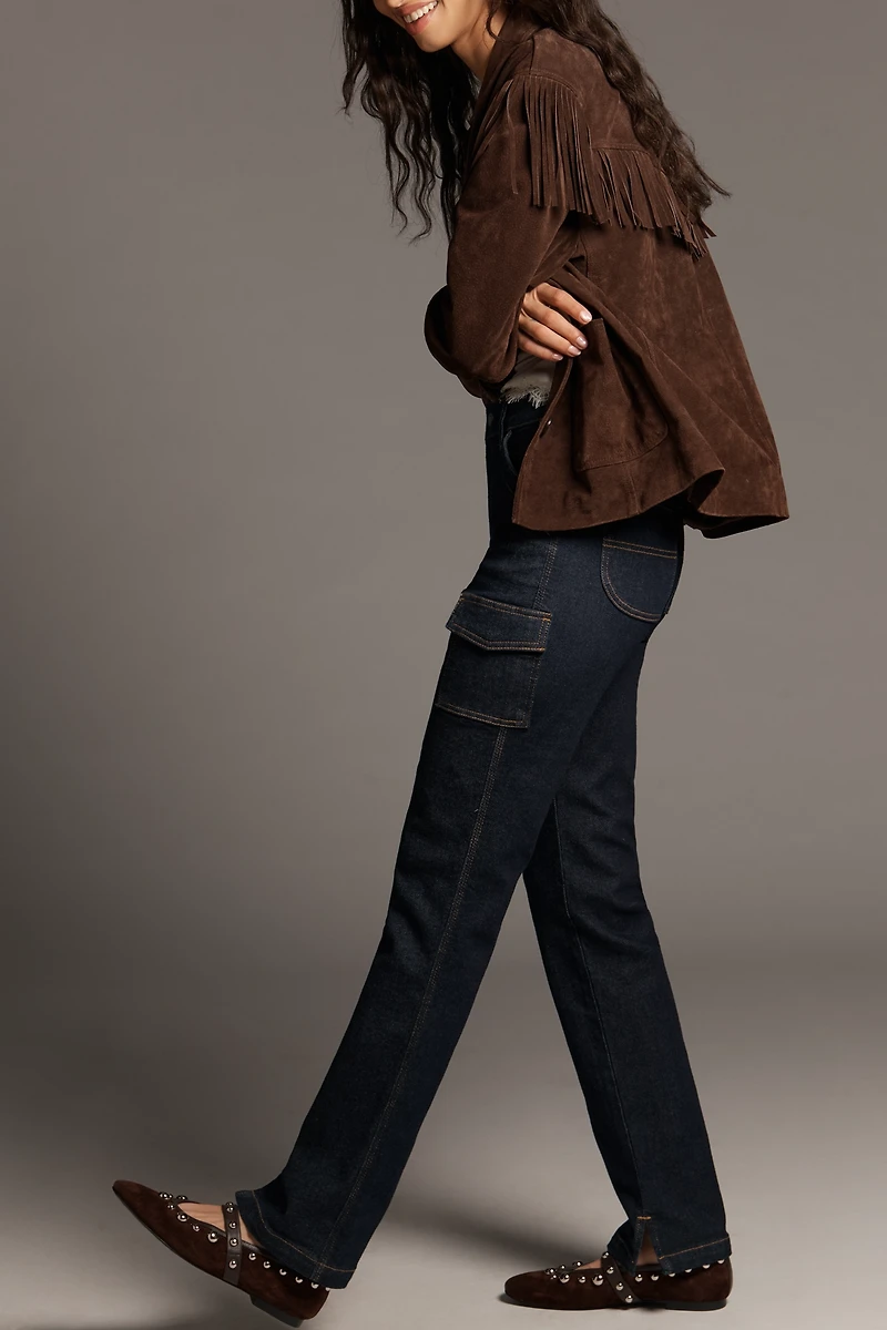 Pilcro Dylan Mid-Rise Puddle Straight-Leg Jeans