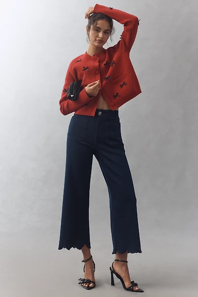 The Colette Scallop-Hem Crop Wide-Leg Jeans by Maeve