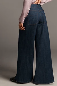 The Adi Regenerative Cotton Mid-Rise Flare Jeans by Pilcro