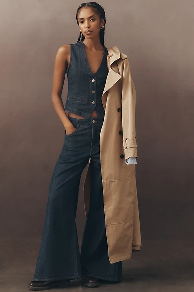 The Adi Regenerative Cotton Mid-Rise Flare Jeans by Pilcro