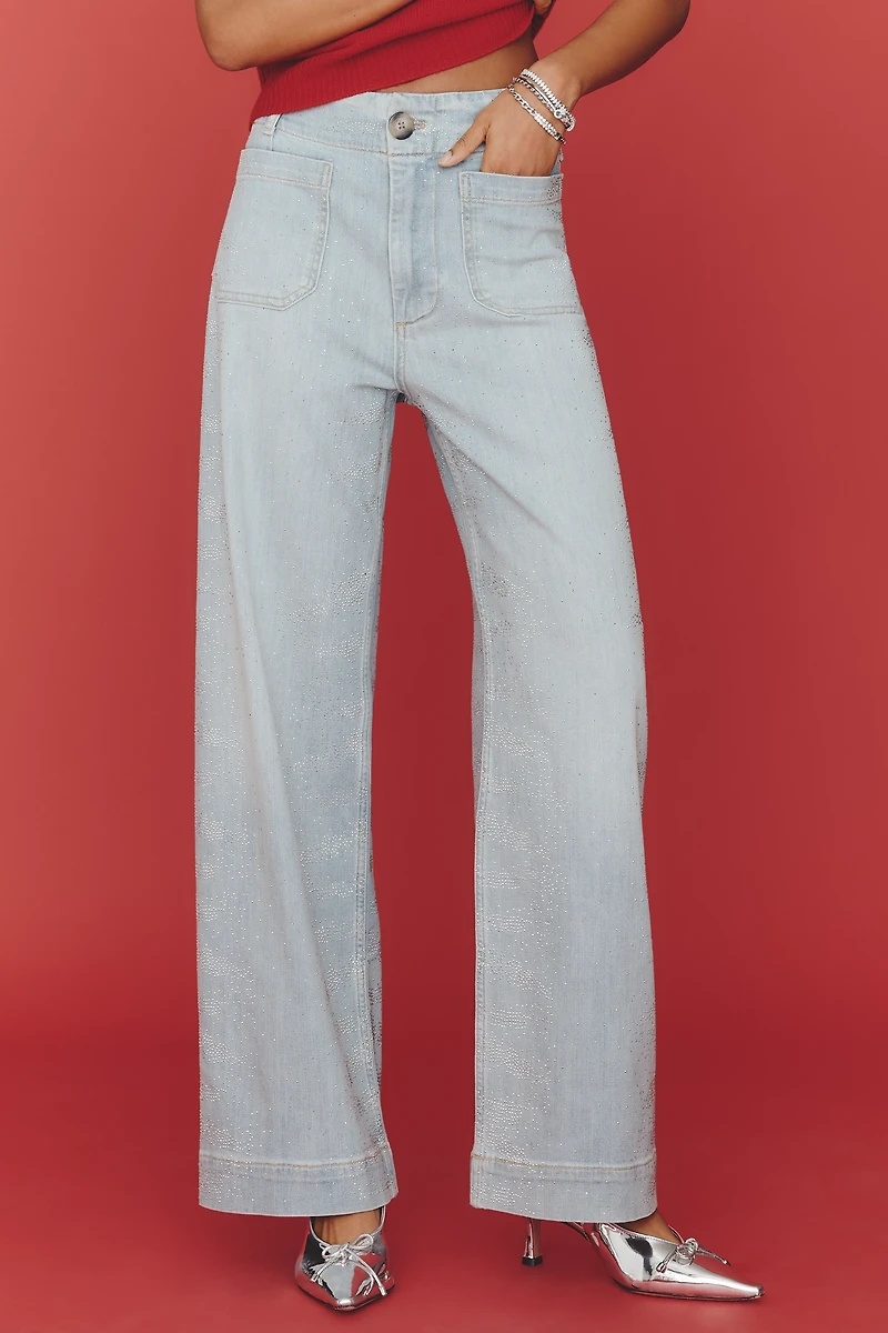 The Colette Full-Length Sparkle Jeans by Maeve