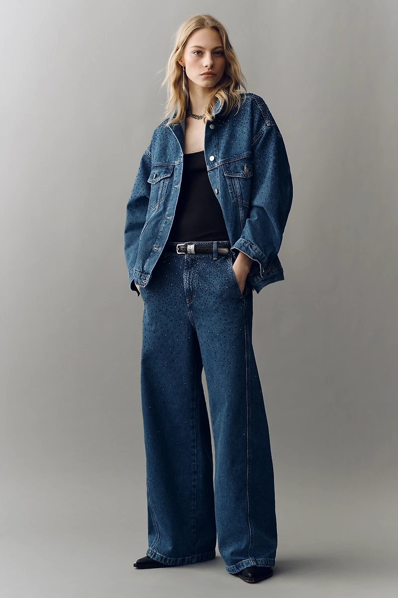 The Lex Sequin High-Rise Relaxed Tapered Jeans by Pilcro